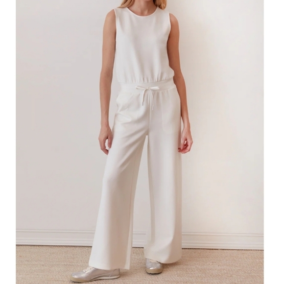 NWT Anthropologie Grey State Jax Jumpsuit In White Size Medium - Picture 1 of 13